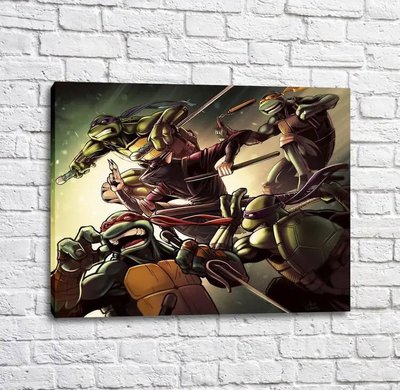 Постер Черепашки ниндзя и сплинтер в бою Mul16639 фото