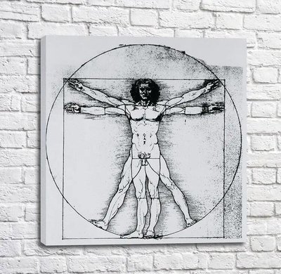 Картина Vitruvian Man drawing by Leonardo Da Vinci Leo14171 фото