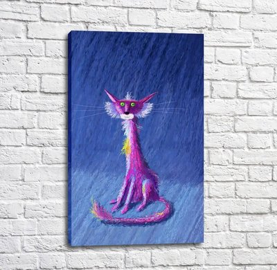 Постер Фиолетовый худощавый кот Kot16996 фото