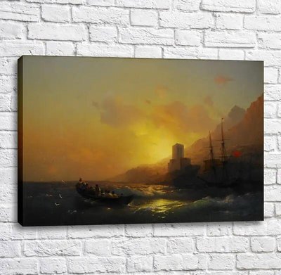Pictură Apus de soare peste Marea Lavră, Sfântul Athos Ayv13422 фото