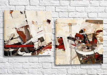 Модульные картины Abstraction canvas beige and brown Abs9972 фото