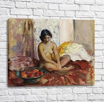 Картина Анри Лебаск - Египтянка с тарелкой фруктов, 1931 Imp12673 фото