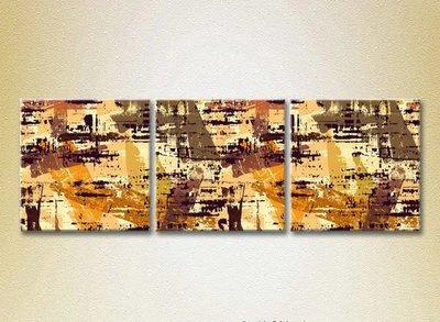 Модульные картины Абстракция желто-коричневая Abs9472 фото