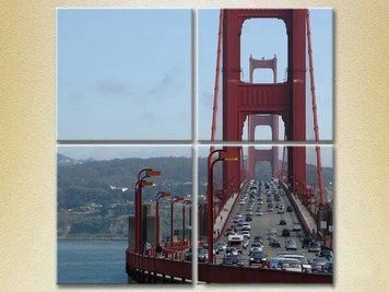 Tablouri modulare Podul Golden Gate, trafic Gor6823 фото