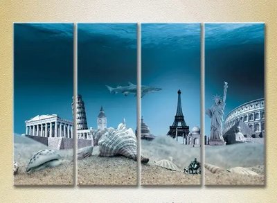 Модульные картины Памятники мировой архитектуры под водой Gor6973 фото
