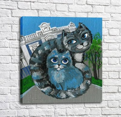 Poster pisică și pisică albastră Kot17051 фото