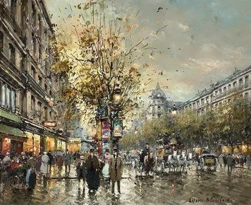 PhotoPoster Antoine Blanchard, scena stradală pariziană_03 (O scenă stradală pariziană) Ant18763 фото