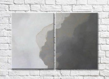 Абстракция в пастельных серо зеленых тонах Abs5525 фото