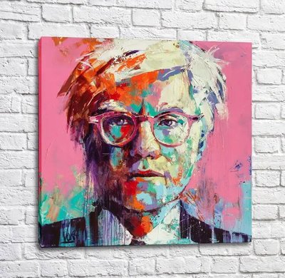 Poster Artistul Andy Warhol pe un fundal roz Izv17844 фото
