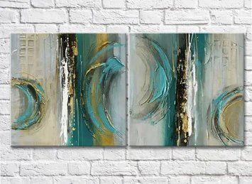 Модульные картины Modern abstract painting popular colors painted sapphire blue gray Abs10026 фото