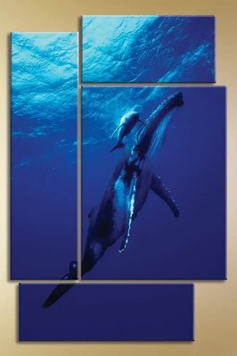 Tablouri modulare Poliptic, Balenă albastră ZHi9377 фото