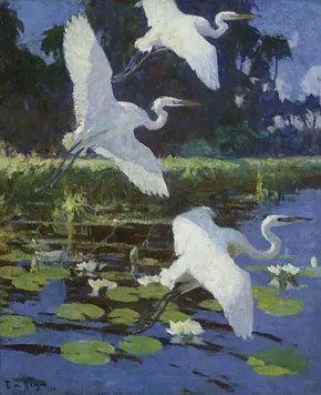 Herons and Lilies, 1934 ZHi12027 фото