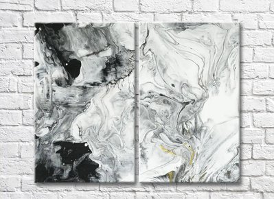 Abstracție alb-negru din textura de marmură, diptic Abs5527 фото