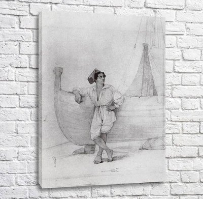 Картина Итальянец у парусной лодки. 1840 е Ayv13428 фото