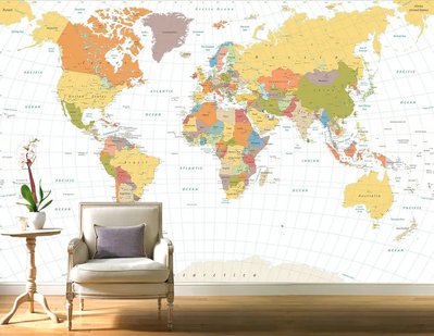 Harta politică a lumii pe un fundal alb Sov1092 фото