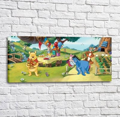 Poster cu Winnie the Pooh și prietenii săi care sărbătoresc o zi de naștere Mul16262 фото