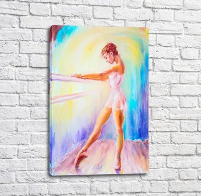 Постер Нарисованная балерина на разноцветном фоне, балет Tan17666 фото