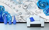 Fototapet - "Fotomurale 3D trandafiri albastri si diamante" 3D3828 фото
