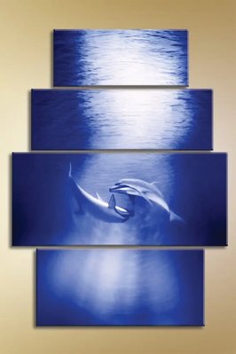 Модульные картины Полиптих, дельфины ZHi9378 фото