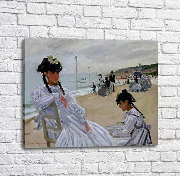 Картина The Beach at Trouville, 1870 71 Mon14379 фото