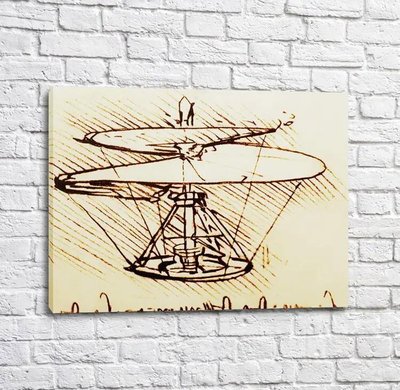 Картина Helicopter, Leonardo da Vinci Leo14129 фото