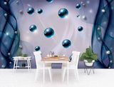 Fototapet - "Fototapet Perle și diamante albastre, Abstracție 3D" 3D4879 фото