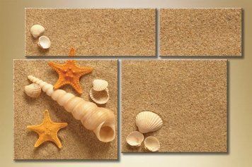 Picturi modulare Poliptic, scoici pe nisip Mor9379 фото