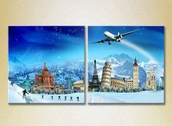 Picturi modulare Monumente ale arhitecturii mondiale pe un fundal de iarnă_01 Gor8980 фото