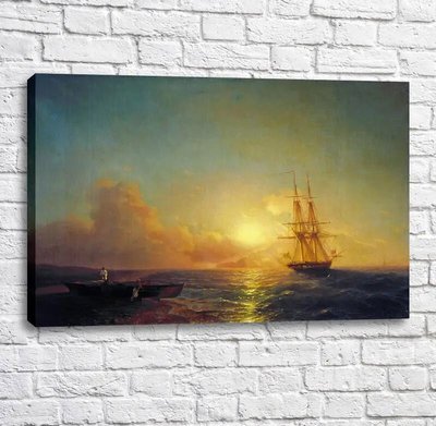 Картина Двадцатишестипушечный корабль в виду берега. 1852 Ayv13581 фото