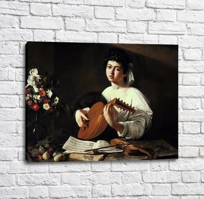 Pictură de Caravaggio, cântător de lăută Kar13432 фото