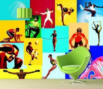 Fototapet - "Sport pe fundal colorat, sport" Spo3082 фото