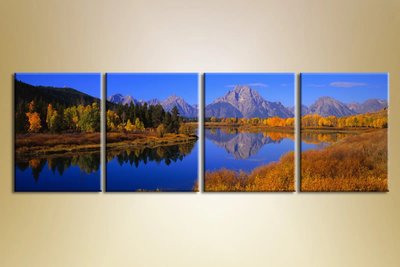 Модульные картины Полиптих, горы, осень, водоем Pri7632 фото