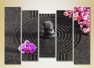 Модульные картины Орхидеи и массажные камни_04 TSv7082 фото