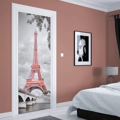 Autocolant 3D pentru ușă, Turnul Eiffel STD15 фото