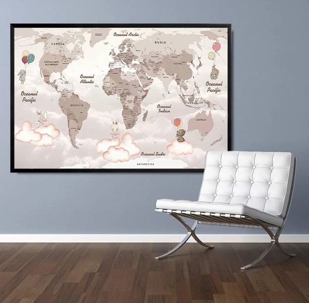 Harta lumii, p u fete in romana, bej Kar14679 фото