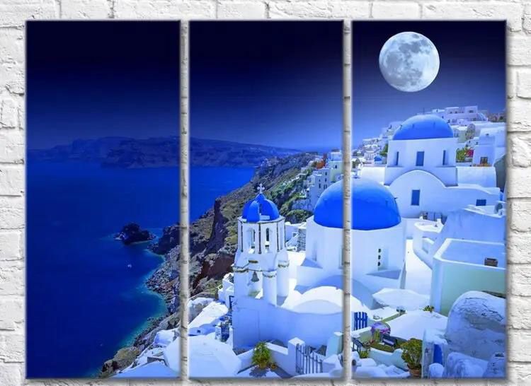 Триптих Греция, островТира под луной Mor9882 фото
