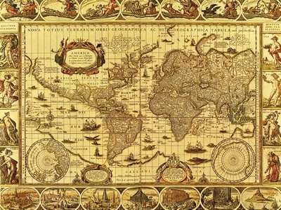 Harta antica a lumii in jurul anului 1499 Sta2034 фото