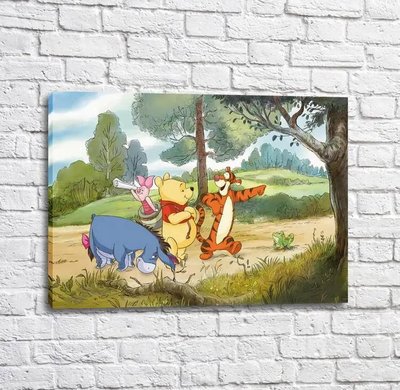 Постер Медвежонок Винни и его друзья в зеленом лесу Mul16304 фото