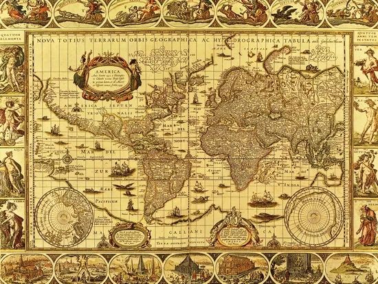 Старинная карта мира около 1499 г. Sta2034 фото
