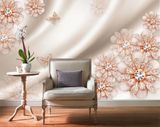 Fototapet - "Fototapet Bijuterii florale roz cu strasuri1" 3D4485 фото