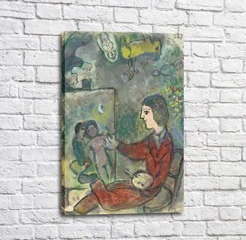 Картина Marc Chagall, Le peintre en costume marron Mar13636 фото