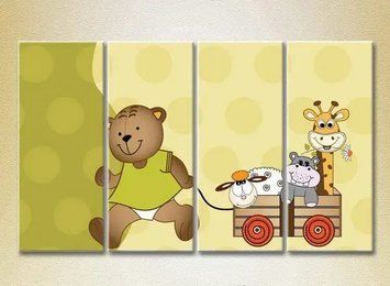 Tablouri modulare Animale &icirc;ntr-o căruță Det9487 фото