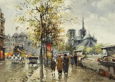 PhotoPoster Antoine Blanchard, Piața de cărți, Notre Dame (Bouquinistes de Notre-Dame) Ant18827 фото