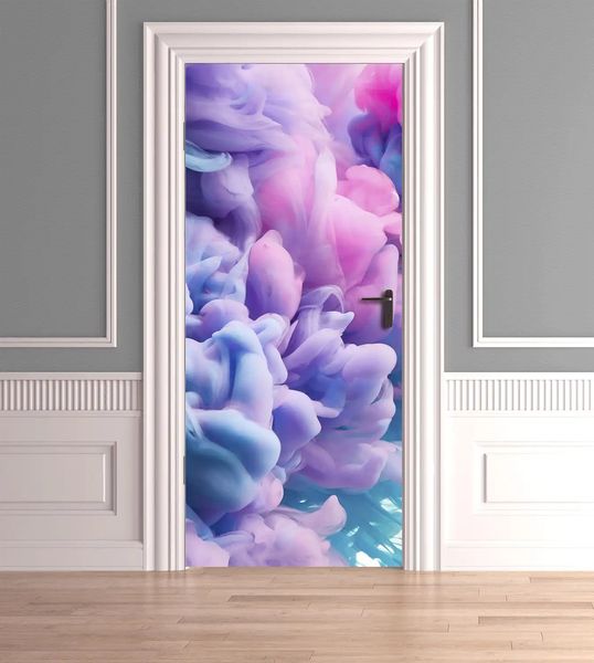 3Д наклейка на дверь, Фиолетовый дым ST235 фото