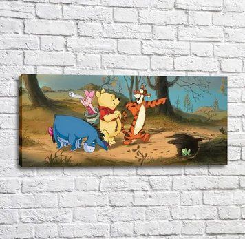 afiș cu Winnie the Pooh și Tigru &icirc;n fundalul pădurii Mul16263 фото