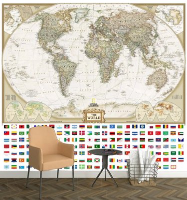 Harta politică a lumii și steaguri de țară Sov1093 фото