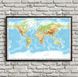 Harta fizica a lumii in engleza cu steaguri Kar14685 фото 1