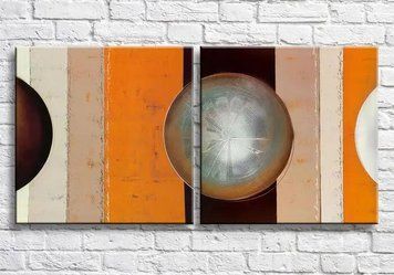Модульные картины Abstraction orange black Abs9994 фото