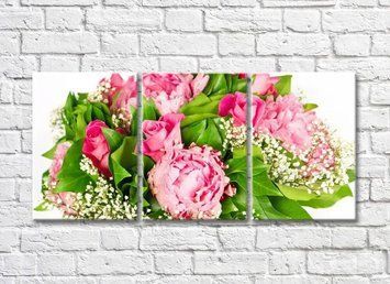 Розовые цветы и зеленые листья в букете TSv5844 фото