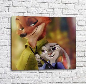 Poster Eroii din desenul animat zootopia pe un fundal neclar Mul16264 фото
